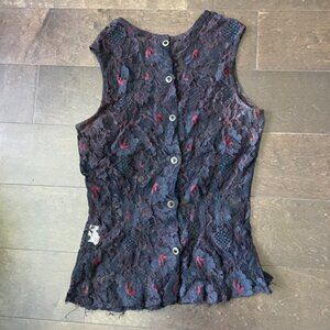 Lace button up shirt